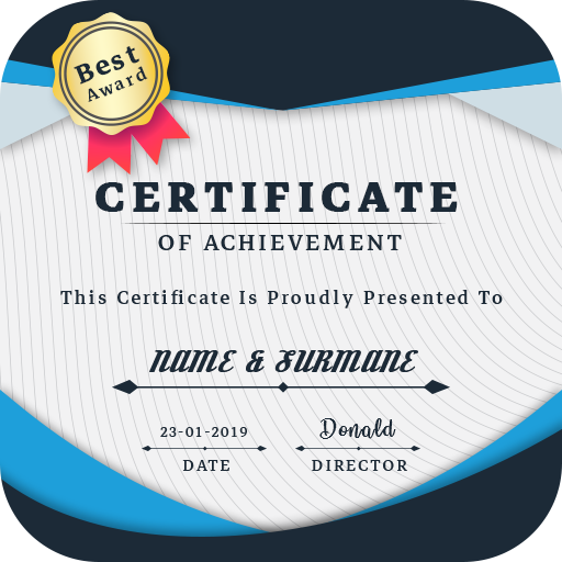 Certificate maker. Professional Certificate maker. Certificate download.