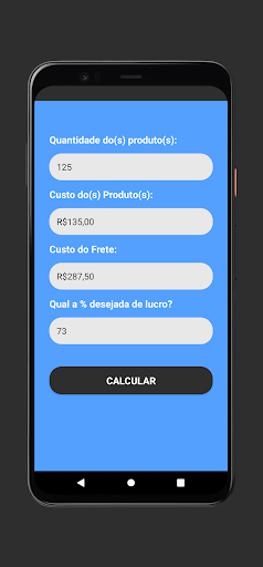 Margem de Lucro - Calculadora Screen 2