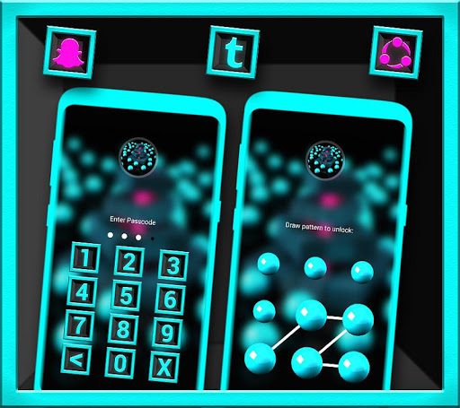 3D Cyan Ball Cubes Launcher Screen 3