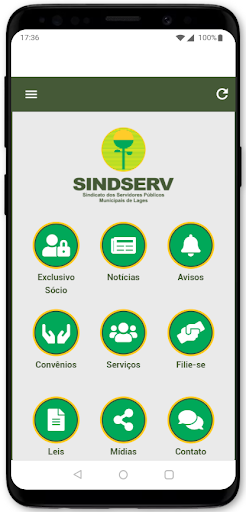 Android application SINDSERV LAGES SC screenshort