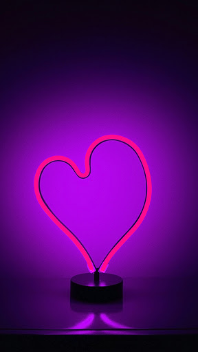 Android application neon heart love wallpaper screenshort