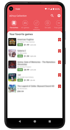 Android application eShop Collection: Game prices screenshort