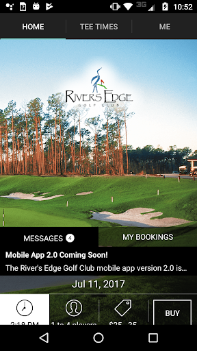 Android application Rivers Edge Golf Tee Times screenshort