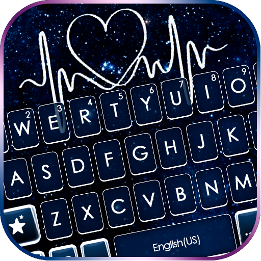 Dark Blue Heartbeat Keyboard T logo