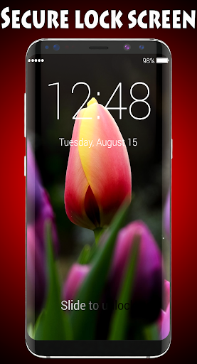 Android application Tulips Lock Screen screenshort