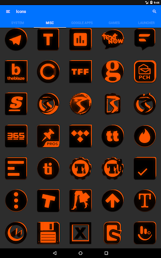 Flat Black and Orange IconPack