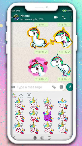 Rainbow Unicorn Emoji Stickers