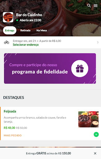 Android application Bar do Caldinho Delivery screenshort