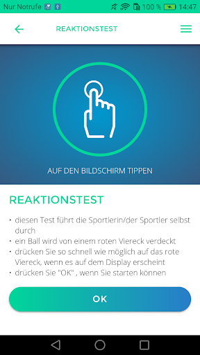 Gehirn-Erschütterungs-Test-App Screen 3