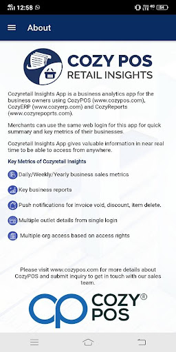 Cozy POS Retail Insights Screen 2