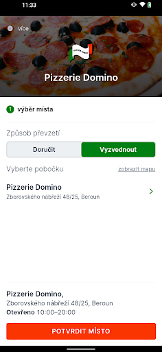 Android application Pizzerie Domino Beroun screenshort