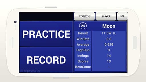 Android application ScoreBoard (Carom 3C) screenshort