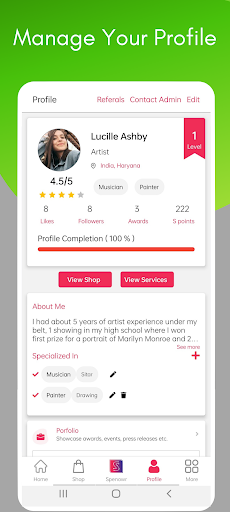 Spenowr: Artist Network & Shop Screen 3
