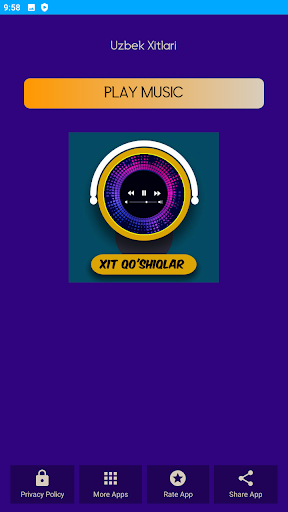 Android application Uzbek Xitlari Qo'shiqlari screenshort