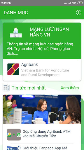 Android application Mã Chuyển Tiền screenshort