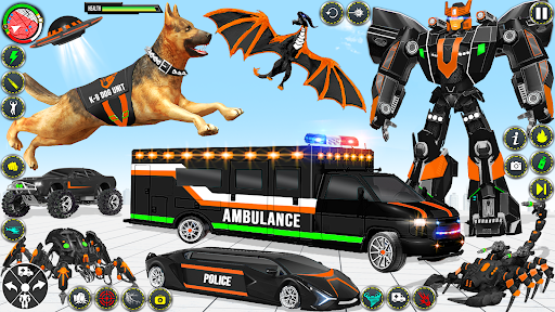 Android application Ambulance Dog Robot Car Game screenshort