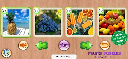 Fruit Puzzles Toddler & Jigsaw