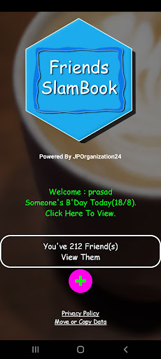 Android application Friends SlamBook screenshort