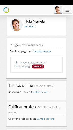 Android application Cambio de Aire screenshort