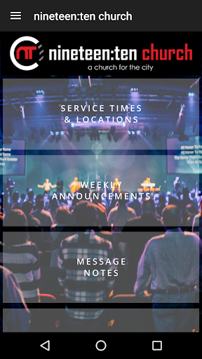 Android application nineteen:ten church screenshort
