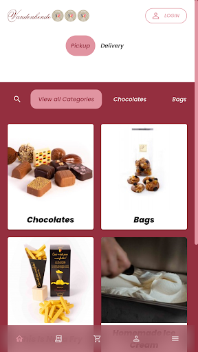 Android application Vandenhende Chocolatier screenshort