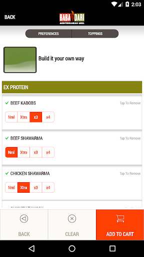Screenshot of Baba Dari Mediterranean Grill