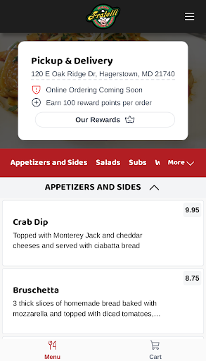 Android application Fratelli Italian Pizzeria screenshort