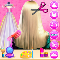 Princess Girl At Hair Beauty Salon