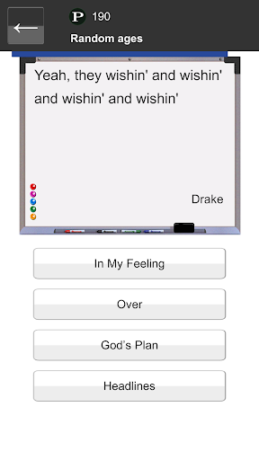 Guess the song: Intro Quiz Screen 2