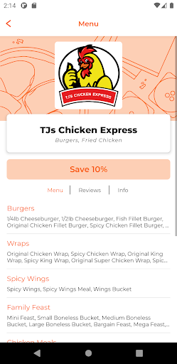 TJs Chicken Express DN15 Screen 2