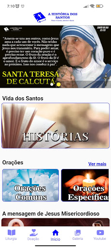 Android application A Historia dos Santos screenshort