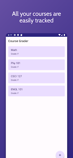 Android application Course Grader screenshort