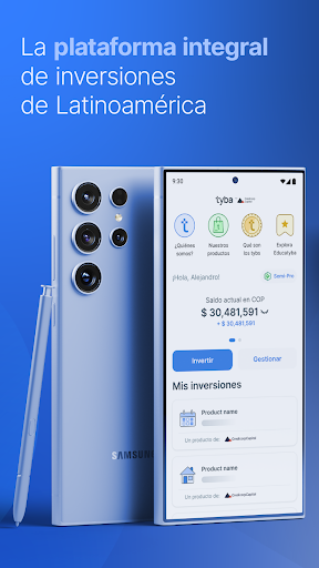 Android application tyba por Credicorp Capital screenshort