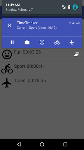 Android application TimeTracker screenshort