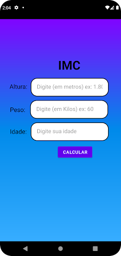 Android application Calculadora de IMC screenshort