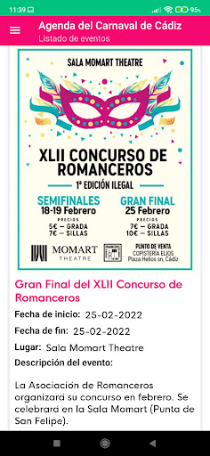 Carnaval de Cádiz. Agenda 2024 Screen 2