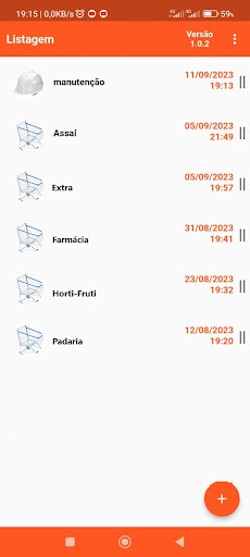 Android application Listagem screenshort
