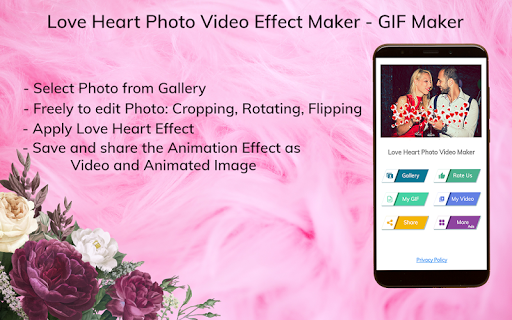 Android application Love Heart Photo Video Maker screenshort