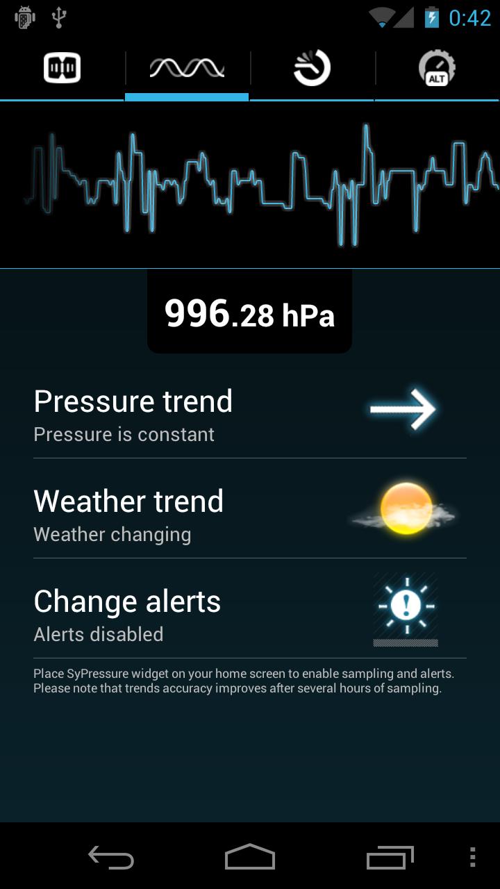 Android application SyPressure Pro (Barometer) screenshort
