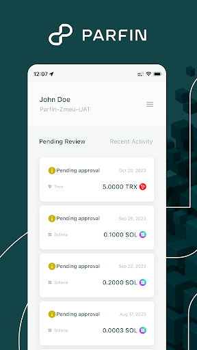 Android application Parfin screenshort