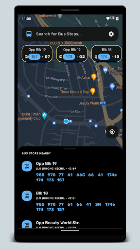 Android application Next Bus SG screenshort