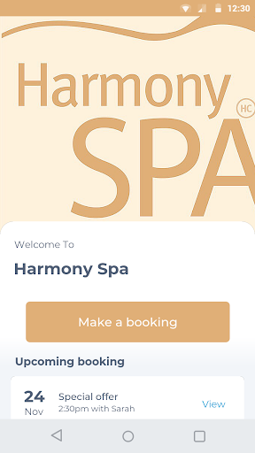 Android application Harmony Spa screenshort