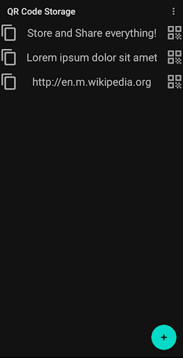 Android application QR Code Storage screenshort
