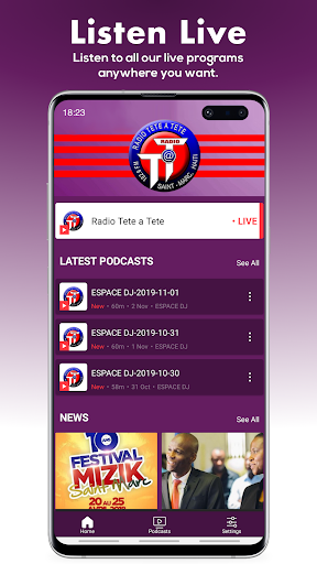 Android application Radio Tete a Tete screenshort