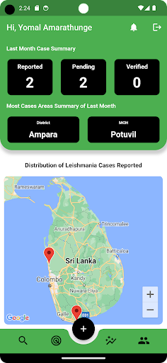 Android application LeishTrack for Armed Forces screenshort