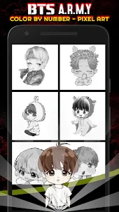 Chibi BTS Army Coloring Number