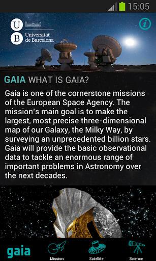 Android application Gaia Mission screenshort