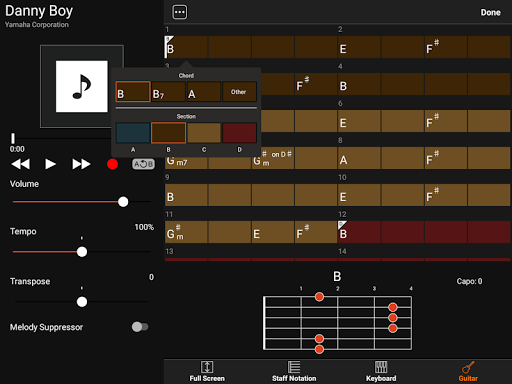 Screenshot of Chord Tracker