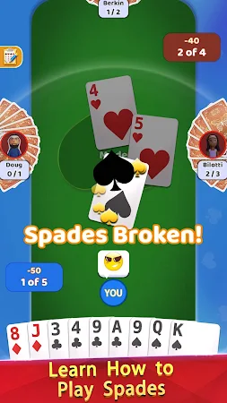 Game screenshot Spades Offline - Card Game mod apk