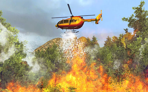 Android application Fire Helicopter Rescue SIM screenshort